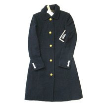 NWT J.Crew Lady Day Coat With Gold Buttons in Navy Blue Wool Thinsulate 00 - £158.65 GBP