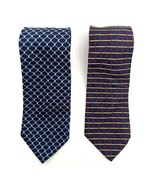 Vintage Brooks Brothers Makers Ties Blue Geometric 3.5” Wide 57” 59” Set... - $54.89