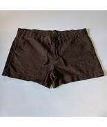 Eddie Bauer Shorts Womens 14 Brown 100% Linen Elastic Waist Drawstring C... - $218.24 MXN