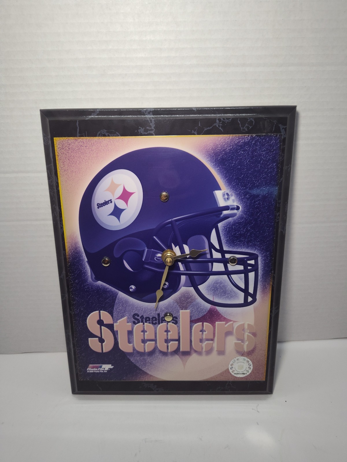 Vintage 1980&#39;s/1990&#39;s Pittsburgh Steelers Helmet Framed Wall Clock – NFL... - $34.64