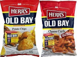 Herr&#39;s Old Bay Seasoned Potato Chips &amp; Old Bay  Cheese Curls Variety 2-Pack - £18.65 GBP