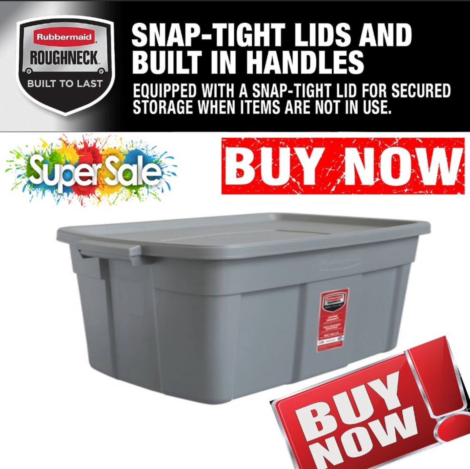 ??RUBBERMAID Roughneck CARRY BOX Snap STORAGE BOX 31 Gal TOTE???BUY NOW?? - $29.00