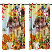 Cute Autumn Greetings Bunny Curtain - $56.90+