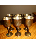 SALEM SILVER PLATE WINE GOBLETS / CHALICESET OF 6   &quot;PORTUGAL&quot; VINTAGE 1... - $65.00