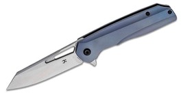 Kansept Knives Shard Knife 3.5&quot; CPM-S35VN Satin Reverse Tanto Blade, Blue Ti - £188.34 GBP