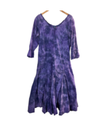 Phool Maxi Dress Large Purple Tie Dye Hippie Boho Cottagecore 3/4 Sleeve... - £93.80 GBP