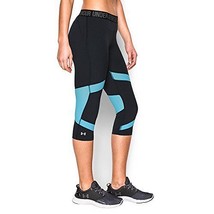 Under Armour Womens CoolSwitch Capris Black Sky Blue Reflective Size Sma... - £39.86 GBP