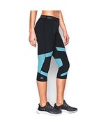 Under Armour Womens CoolSwitch Capris Black Sky Blue Reflective Size Sma... - £39.50 GBP