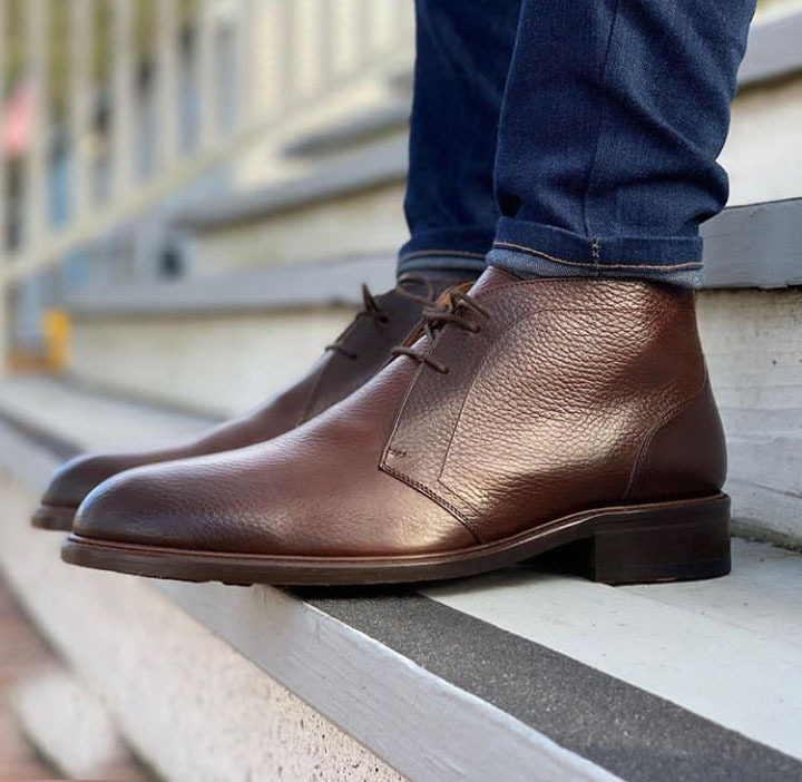 NEW Men's Brown Color Lace Up Stylish Boot, Men's Ankle High Leather Chukka Boot
