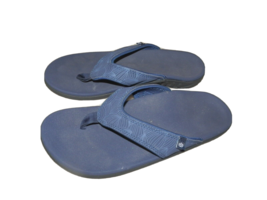 Womens 10 Spenco Orthotic Thong Sandals Flip Flops Navy Blue Yumi Wave - £31.57 GBP