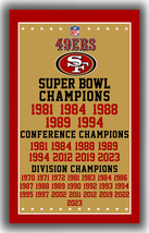 San Francisco 49ers Football Team Champions Memorable Flag 90x150cm 3x5ft Banner - $13.95