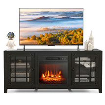 58 Inch Fireplace TV Stand with Adjustable Shelves for TVs up to 65 Inch-Black - - £247.22 GBP