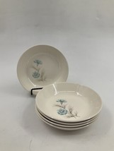 Taylor Smith T  Blue Lace 6&quot; Coupe Cereal 5 Bowls Earthenware USA Teal G... - $49.49