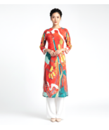 NWOT Women's Modern Red Graphic Lunar New Year Print Ao Dai Size 6 - $25.00