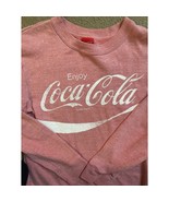 Retro Coca Cola Weathered Red/Pink Sweatshirt - Unisex Size S - $10.00