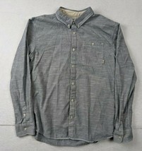 Vans Mens Long Sleeve Button Shirt Size X Large Cotton Light Blue - £9.00 GBP