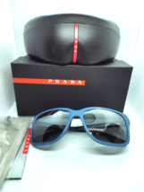 PRADA Uomo Occhiali da Sole Polarizzati Sps 03TS Blu Telaio Grigio Lenti - £165.70 GBP