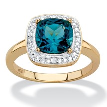 14K Gold Over Sterling Silver Blue Topaz Womens Ring 56 7 8 9 10 - £127.88 GBP