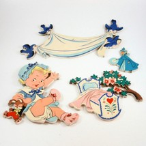 Wall Hangings / Mother Goose/Cinderella Nursery Rhymes Figures Pin-Ups Vintage 1 - £27.37 GBP