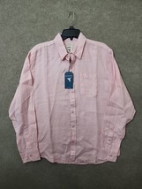 Natural Blue Visitor Linen Button Shirt Mens L Pink Long Sleeve NEW - $28.58