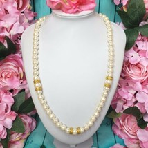 Premier Dresigns White Lucite Pearl Beaded Gold Tone Fashion Necklace - $10.00