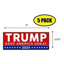 5 Pack 3.375&quot;x9&quot; Trump Kag 2024 Sticker Decal Humor Funny Gift Trump BS0163 - £6.48 GBP