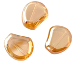 20 pcs Hyacinth Bean Glass Beads Orange Amber AB Mirror Finish 15x13mm - £5.37 GBP
