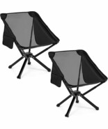 2 Pack Portable Chairs, Camping Chairs Supports 350 Lbs ，Lightweight, Black - $135.76 CAD
