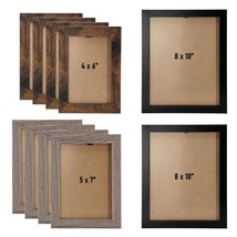 MegaChef 10 Piece Assorted Wood Picture Frame Set in Black and Brown - $98.53