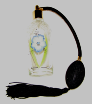 Vintage Perfume Atomizer 6 in. Tall Hand Painted Morning Glory by Artist S HART - £25.69 GBP