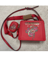 NEW STEVE MADDEN Red BEVELYN Snake LUNAR NEW YEAR Double STRAP Satchel B... - $74.57