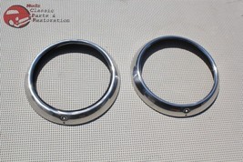 Headlight Headlamp Stainless Steel Bezels O Rings Clips Chevy Car Truck Pickup - £44.75 GBP