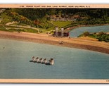 Power Plant and Dam Lake Murray Aerial View Columbia SC Linen Postcard R28 - £3.05 GBP
