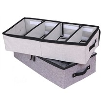 2 Packs Under Bed Clothes Shoes Storage Bins With Lids 4 Compartment,Adjustable  - £35.27 GBP