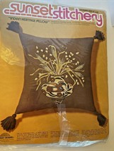 Sunset Stitchery Embroidery Kit &quot;Indian Heritage Pillow&quot; Pottery Native ... - £10.03 GBP