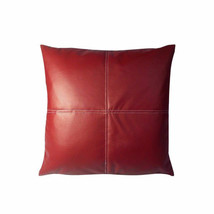 Pillow Leather Cover Cushion Cowhide Patchwork U Decor Accent Hair Couch Grain 8 - £29.89 GBP+