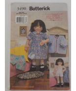 BUTTERICK CRAFTS PATTERN #3490 SOFT &quot;MAGGIE&quot; DOLL 18&quot; DOLL &amp; CLOTHES UNC... - $7.99