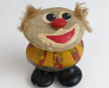 Vintage Hand Painted Clown Made Of Various Stones &amp; Rocks 2.5&quot; Figurine - $7.75