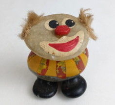 Vintage Hand Painted Clown Made Of Various Stones &amp; Rocks 2.5&quot; Figurine - £6.09 GBP