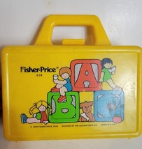 Fisher Price #638 Play Lunch Box Vintage 1970s A-B-C-D Yellow School Carry Case - £15.70 GBP