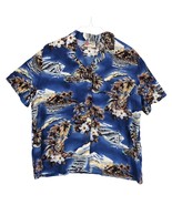 Hilo Hattie Men&#39;s M Hawaiian Camp Shirt Beach Floral Ukulele Aloha Hawai... - $669.72 MXN