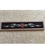 Harley Davidson Beverage Man Cave Bar Spill Rubber Mat Bar &amp; Shield Flames - $315.68 MXN