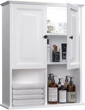 The Haioou Wall-Mounted Medicine Cabinet With Wooden Frame, Motion Senso... - £144.32 GBP