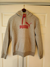 Puma Womens Size Small Hooded Gray &amp; Pink Sweatshirt - £15.72 GBP