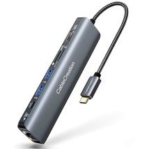 USB C Hub 4K 60Hz, CableCreation 7-in-1 USB-C Hub Multiport Adapter with 1Gbps E - £60.33 GBP