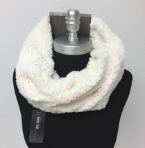 NEW Gold foiled faux fur Cowl Infinity Scarf Ivory Winter Warm Soft HIGH QUALITY - £9.07 GBP
