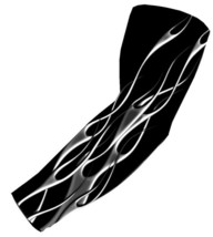 Youth Boys Football Baseball Shooter Compression Arm Sleeve Silver Black... - $8.99