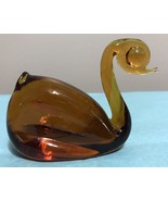 Vintage Swan MCM PILGRIM Amber Art Glass Bird Duck Figure Paperweight Wi... - $295.28 MXN