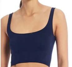 Free People NWT Scoop Neck Crop Seamless Sleeveless Stretch Tank Top Nav... - £15.75 GBP