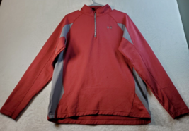 Under armor Jacket Mens Size Large Red 100% Polyester Long Sleeve Logo 1/4 Zip - £10.29 GBP